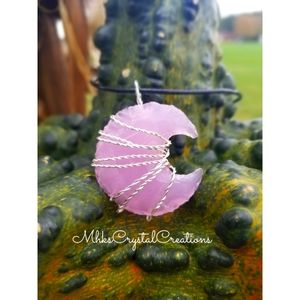 Sold! Rose quartz crescent moon necklace